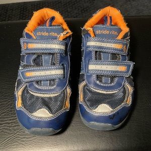 Boys Sneakers Stride Rite Bronco Orange Navy Shoes Boys size 1